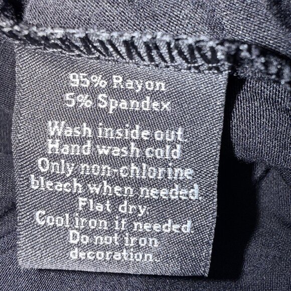 New Rock & Republic Long Sleeve Embellished Asymmetrical Cutout Top Black Medium - Picture 7 of 7